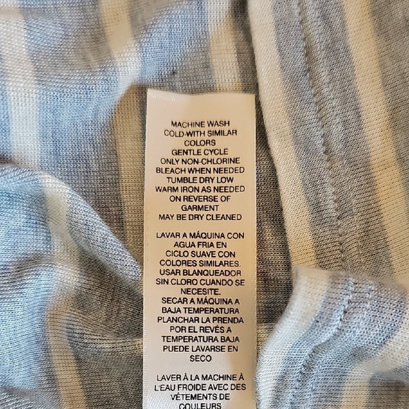 WHBM Striped Blue and Cream Women's Top - Picture 5 of 6